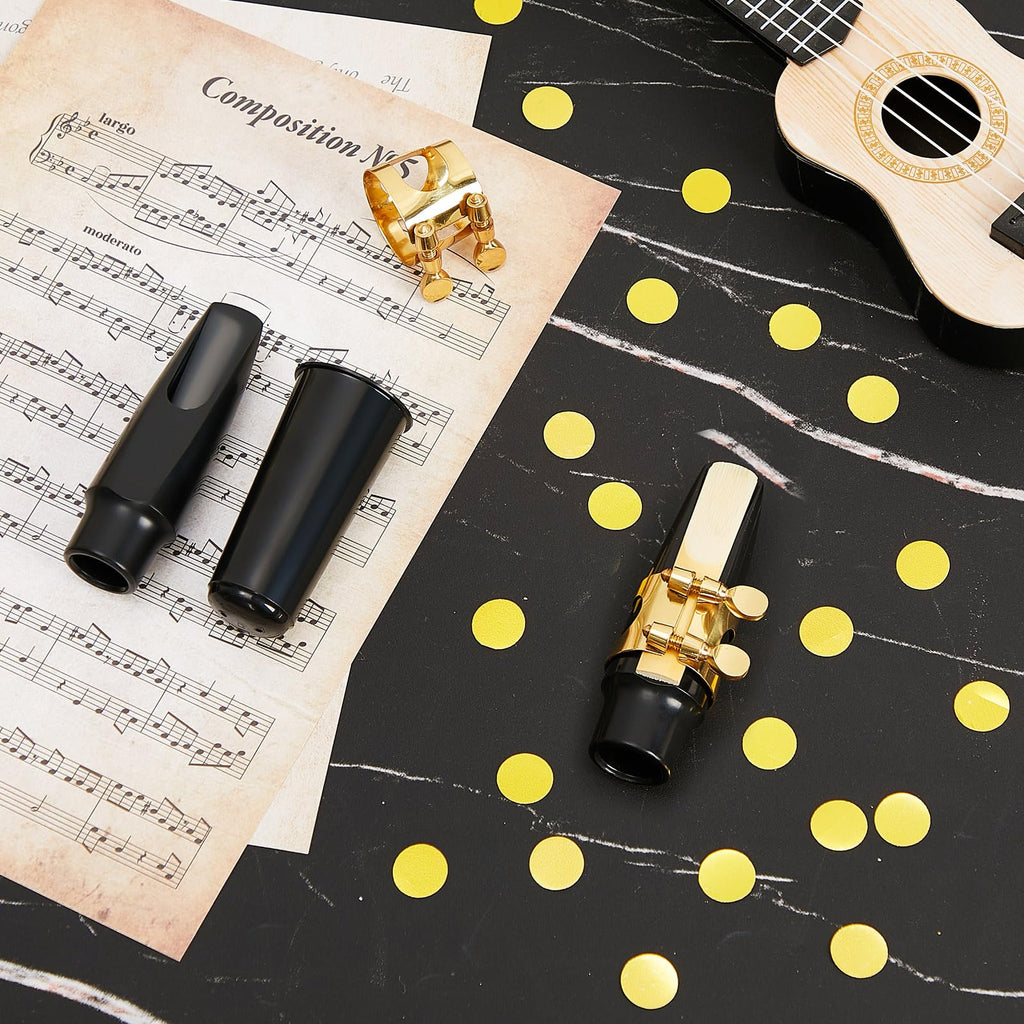 2 Set Alto Saxophone Mouthpiece Kit with 2.5 Reeds E5364