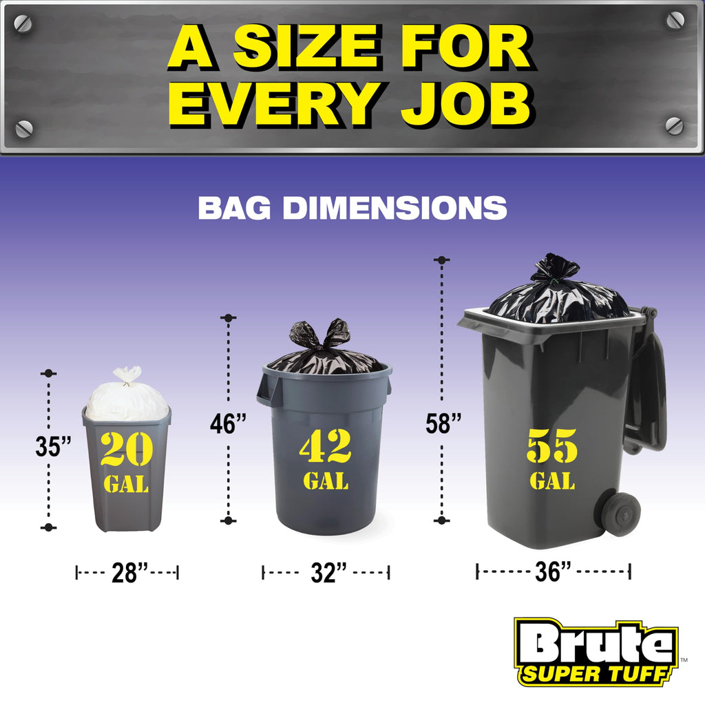 42 Gallon 2.0 Mil Black Contractor Bags U2477