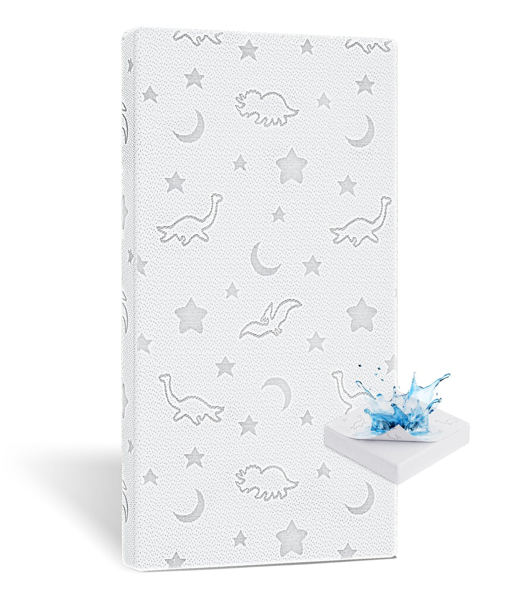 2" High Density Foam Crib Mattress Topper with Waterproof Washable Cover U638912