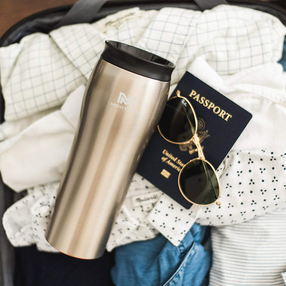 Silver Rosegold Stainless Steel 16 oz Insulated Travel Mug 2 Pack K995990