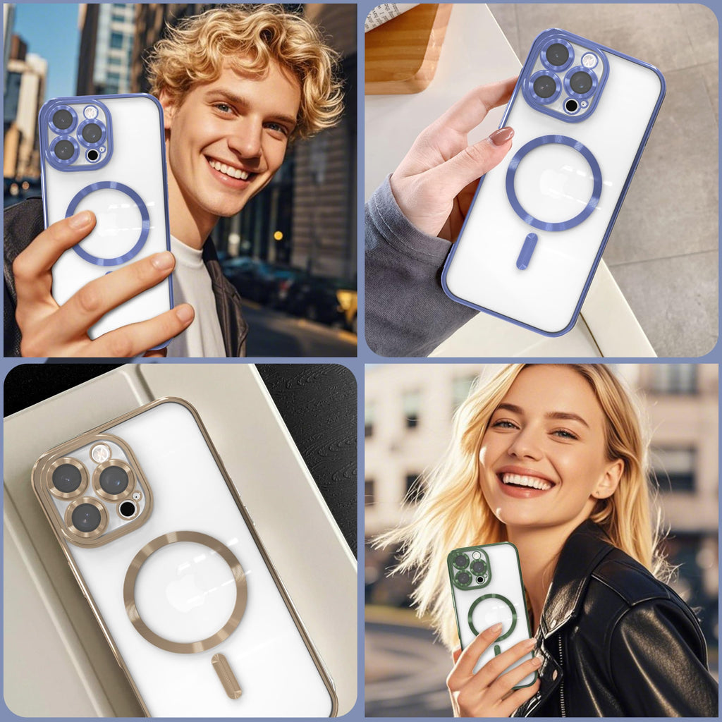 Magnetic Clear Case for iPhone 13 Pro Max with Camera Lens Protection D674