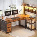47.2" Reversible L Shaped Office Desk with Drawers K697