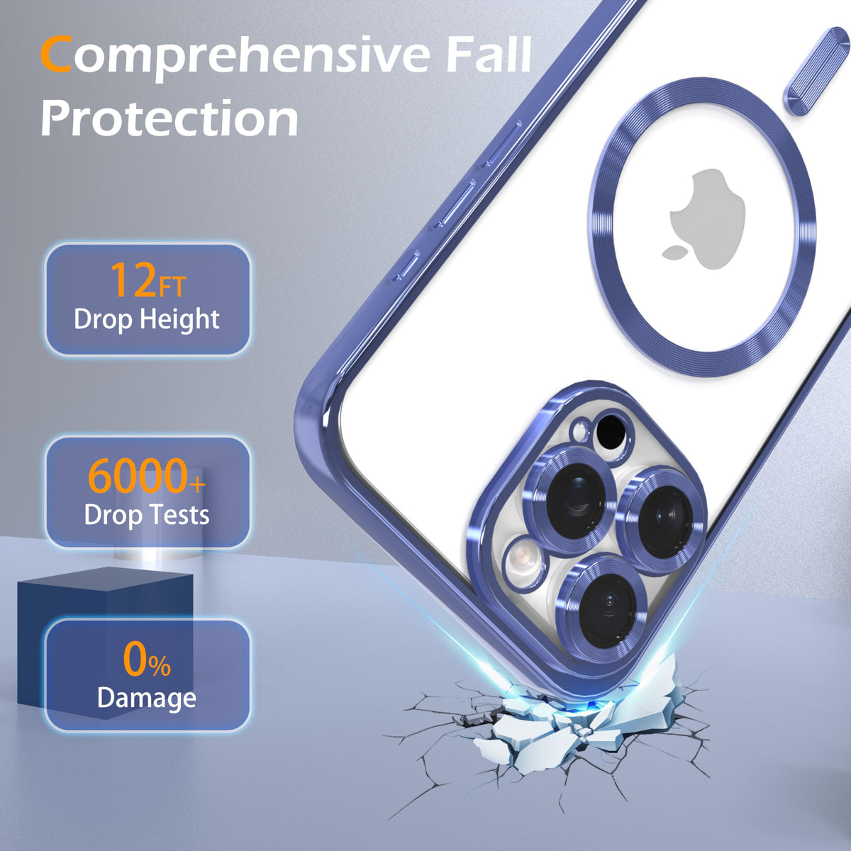 Magnetic Clear Case for iPhone 13 Pro Max with Camera Lens Protection D674