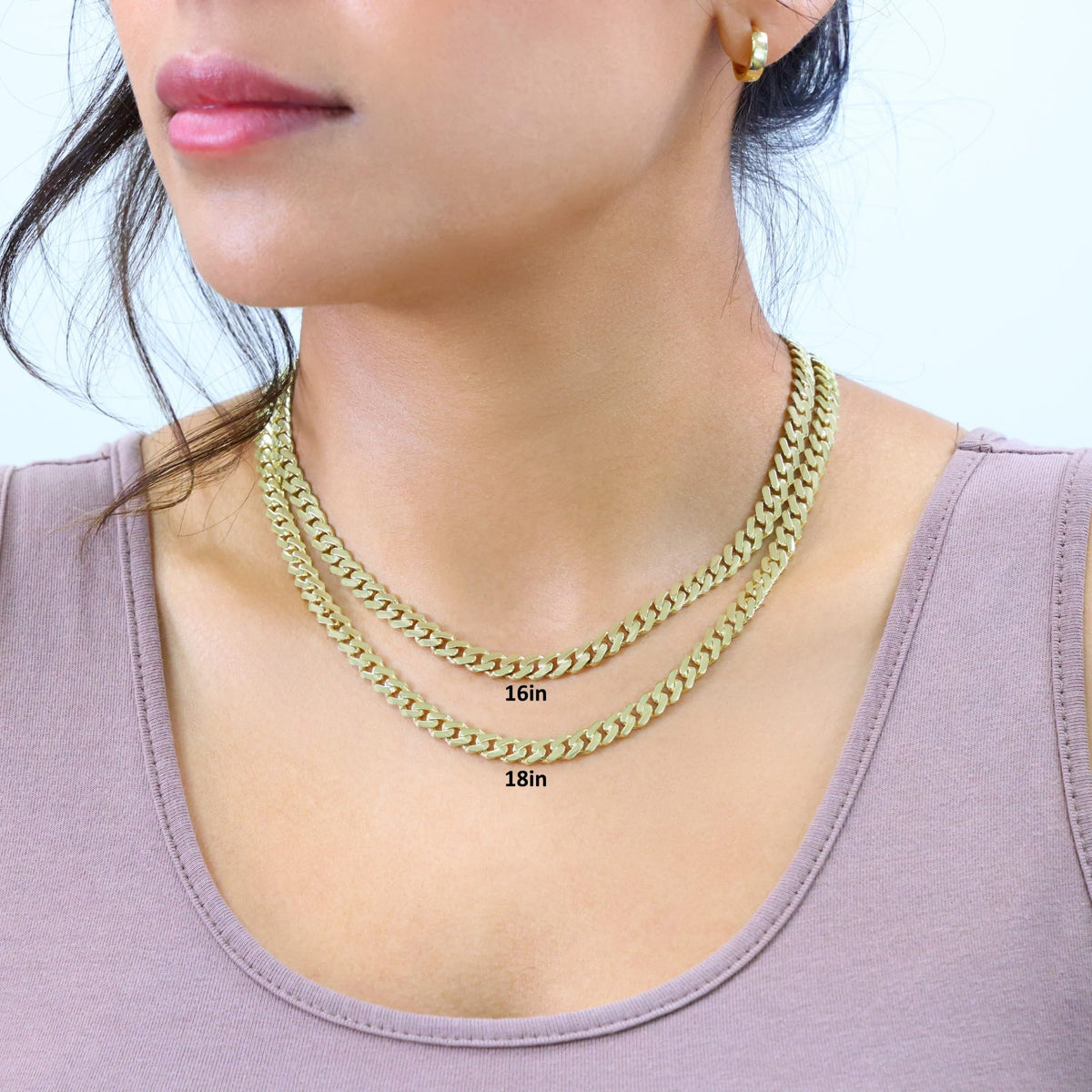 10k Yellow Gold Cuban Link Chain Necklace S726