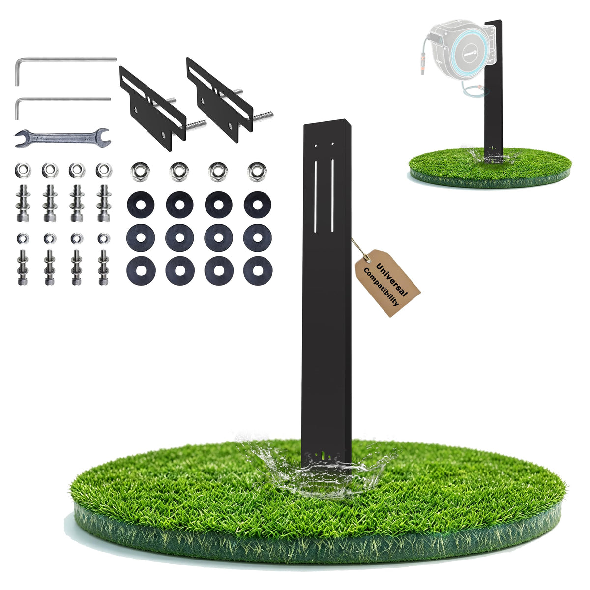 Retractable Garden Hose Reel Mounting Post S12708