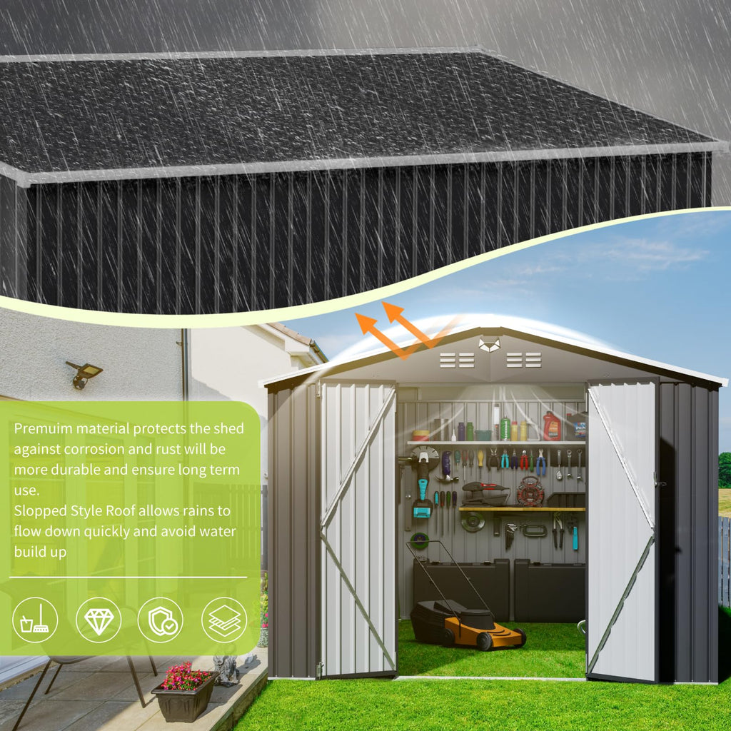 10x14 Metal Storage Shed with Lockable Doors R69567