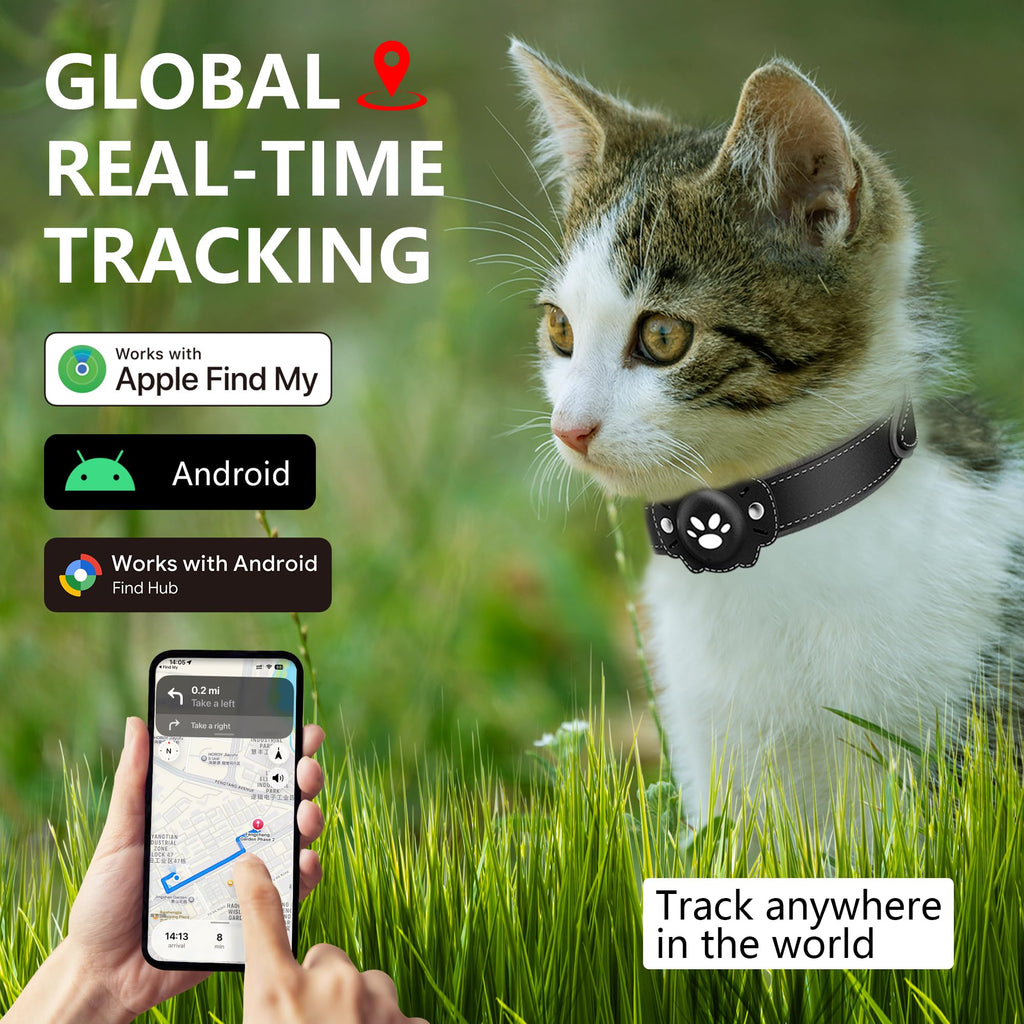 GPS Cat Collar Tracker, Waterproof, Black T517928