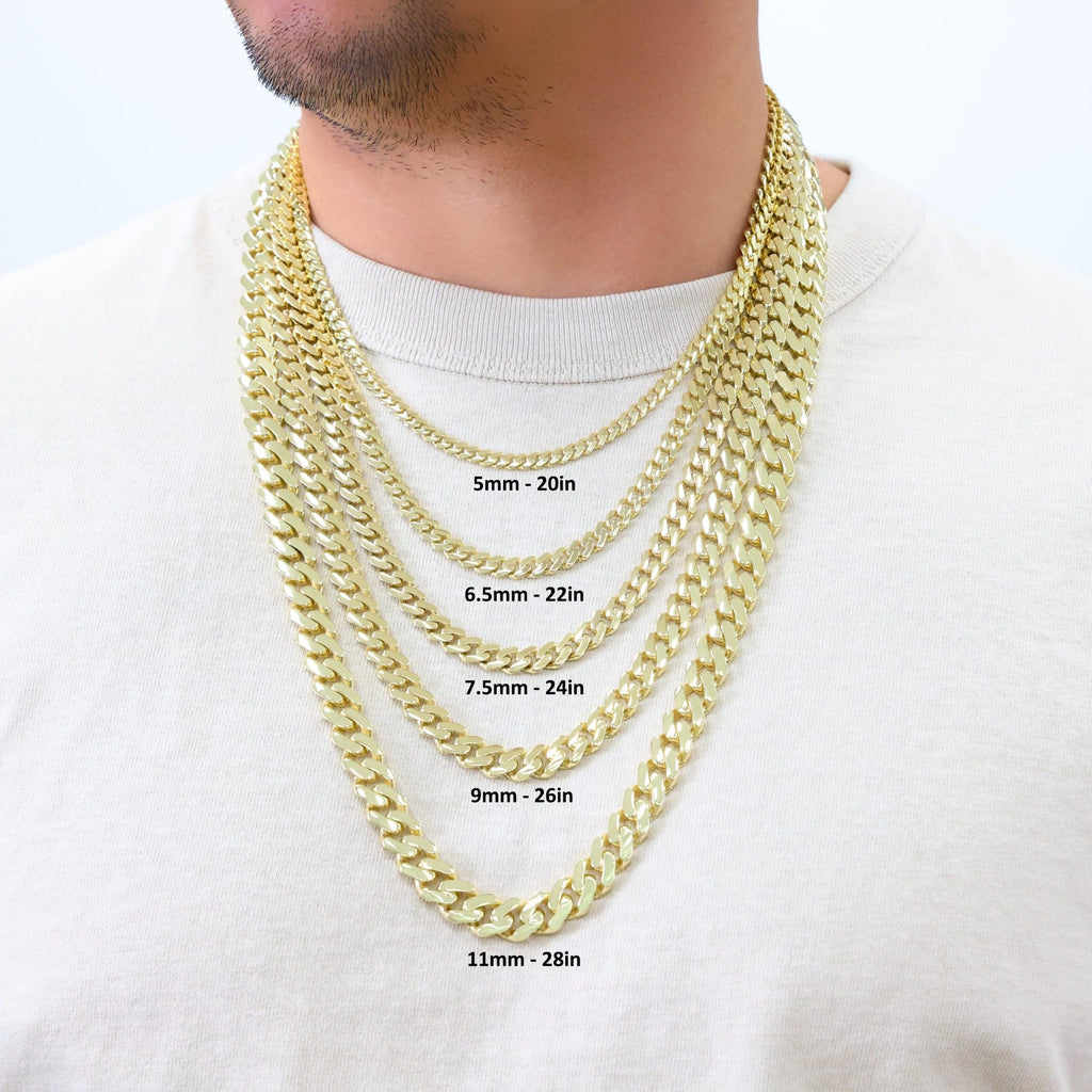 10k Yellow Gold Cuban Link Chain Necklace S726