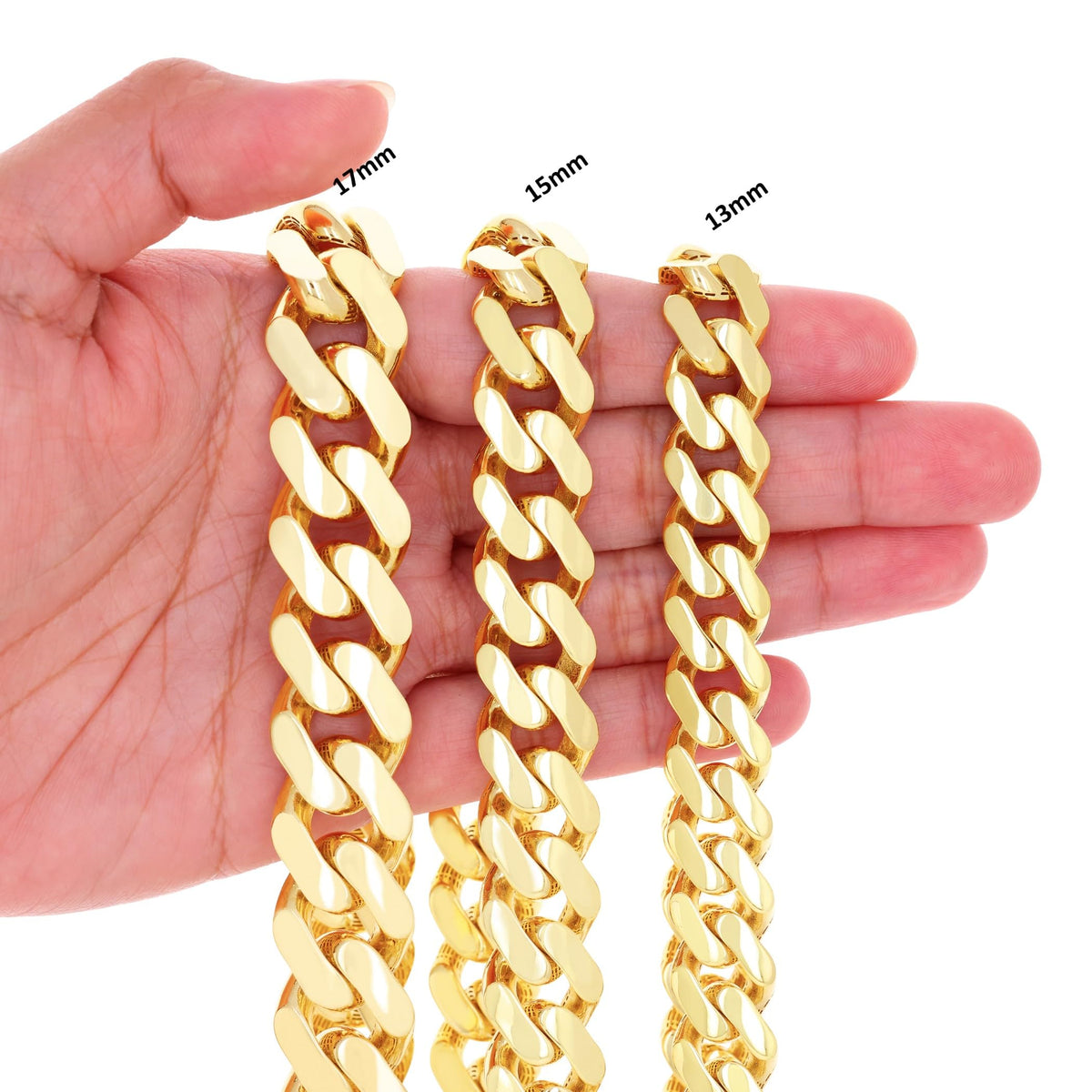 10k Yellow Gold Cuban Link Chain Necklace S726