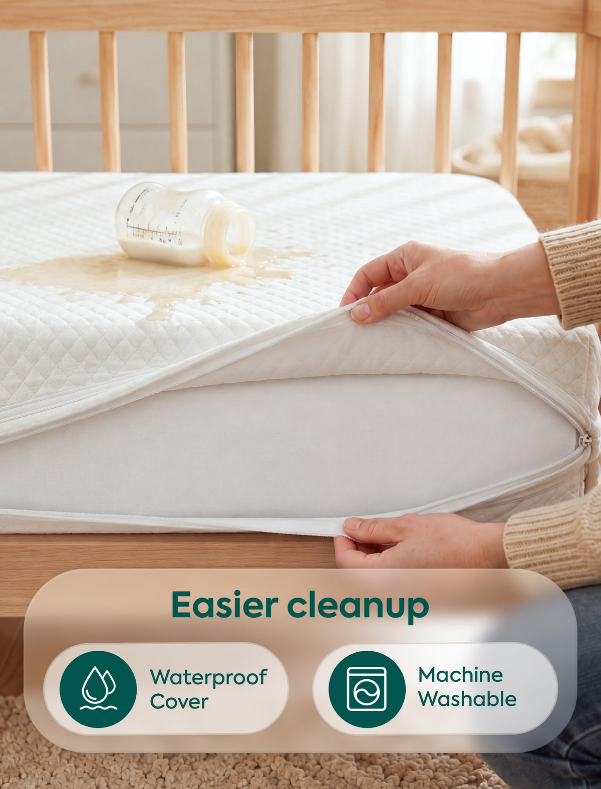 Dual-Sided Memory Foam Waterproof Crib Mattress Y9115