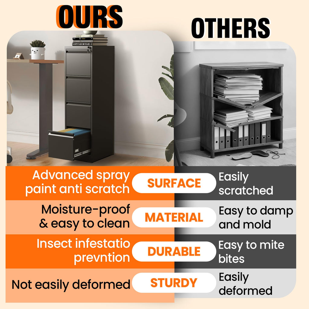 4 Drawer File Cabinet with Lock M432