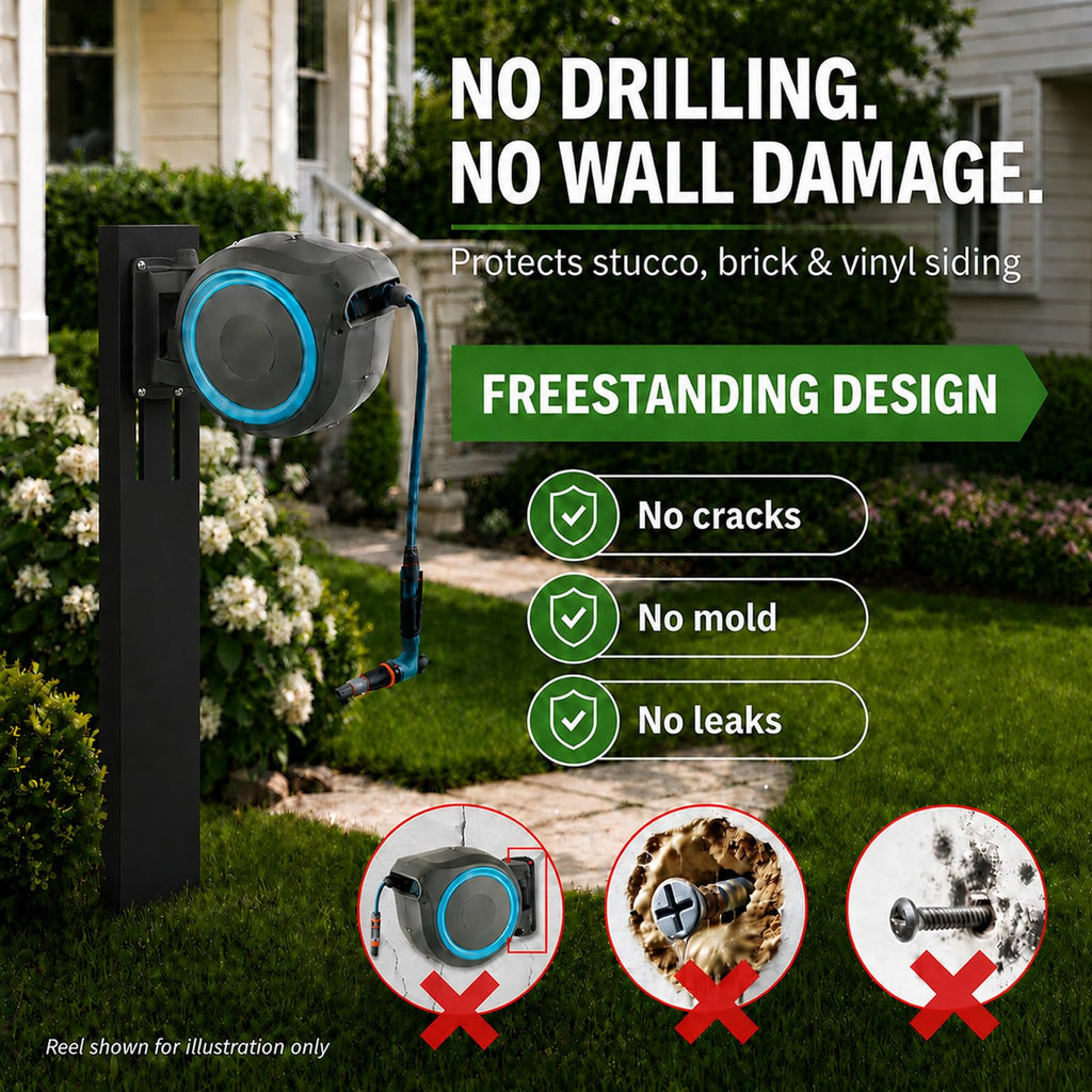 Retractable Garden Hose Reel Mounting Post S12708