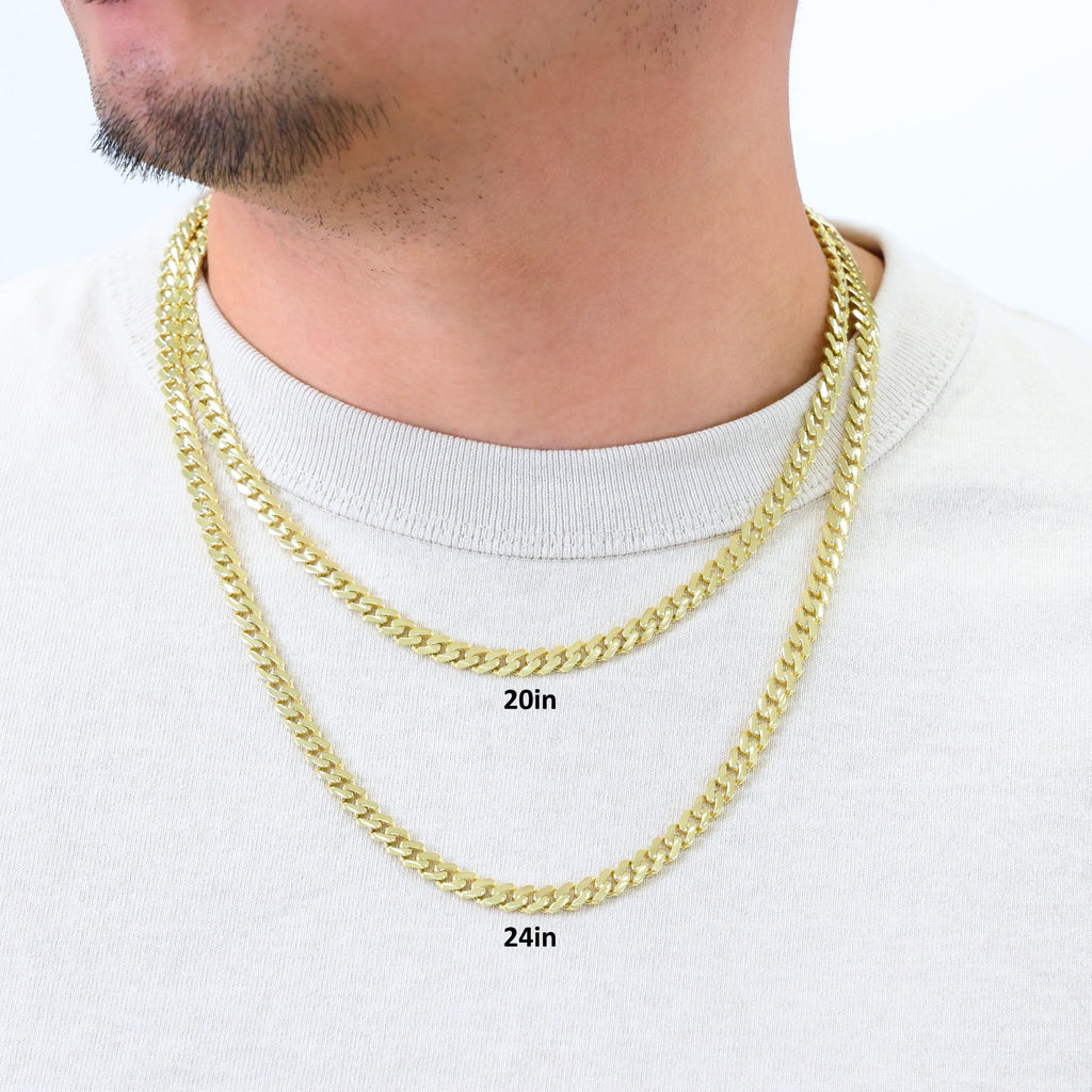 10k Yellow Gold Cuban Link Chain Necklace S726