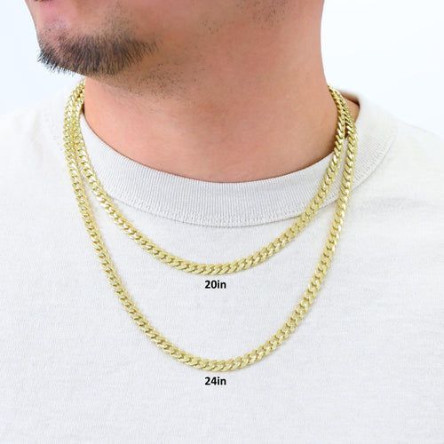 10k Yellow Gold Cuban Link Chain Necklace S726