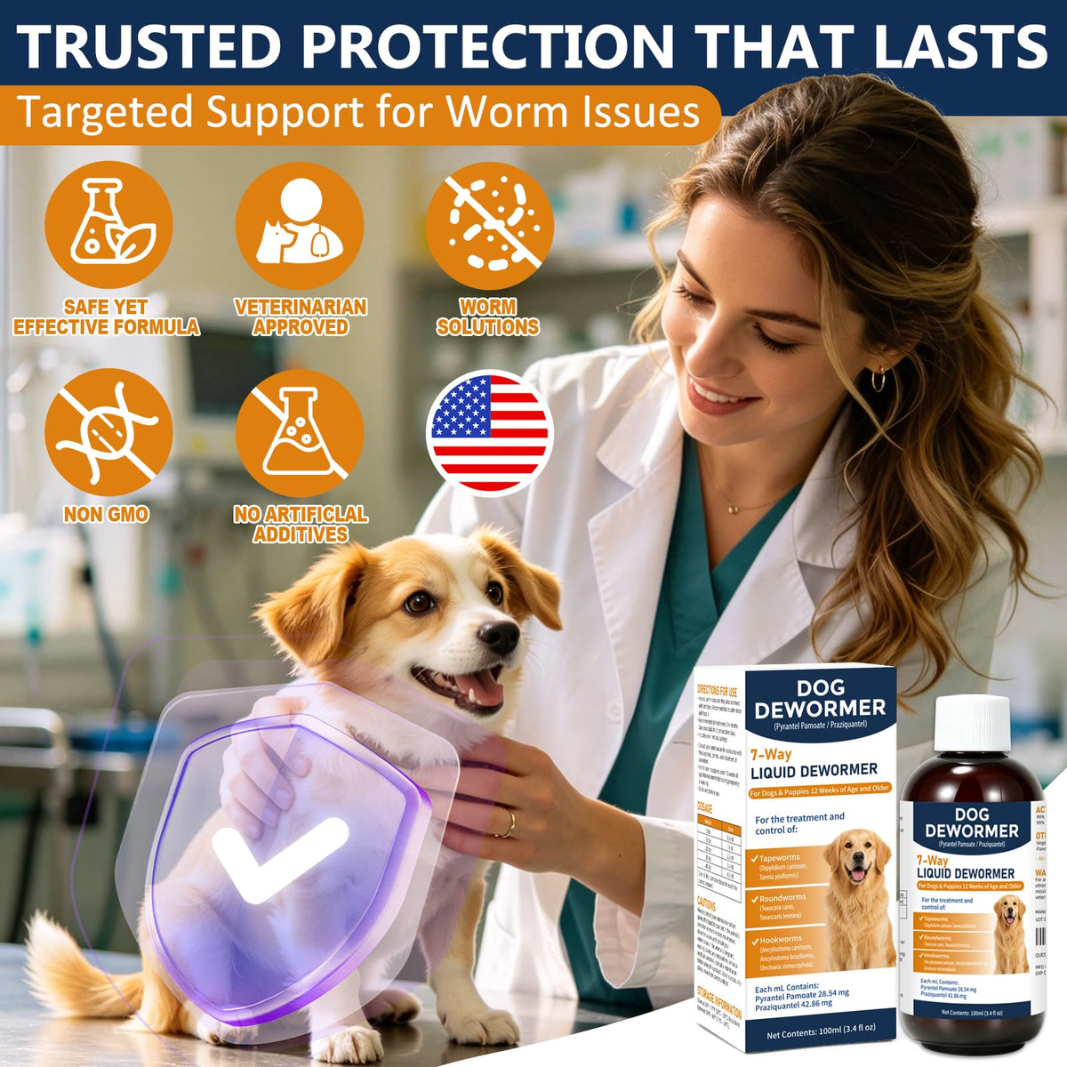 7-Way Dog Dewormer Oral Treatment 3.4 fl oz W8240