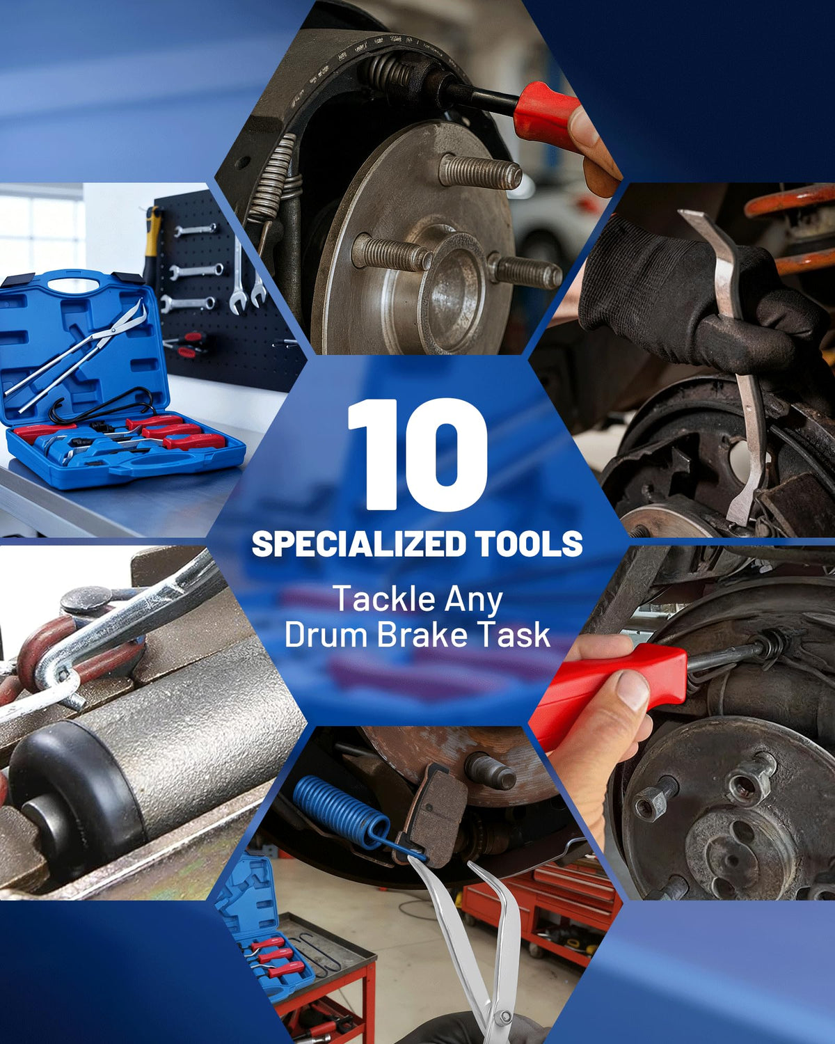 10-Piece Drum Brake Tool Kit with Case & Gloves G272929