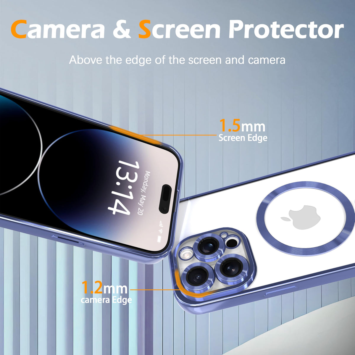 Magnetic Clear Case for iPhone 13 Pro Max with Camera Lens Protection D674