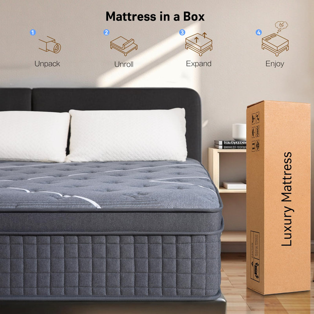 Full Size 12 Inch Gel Memory Foam Pocket Spring Mattress A4587
