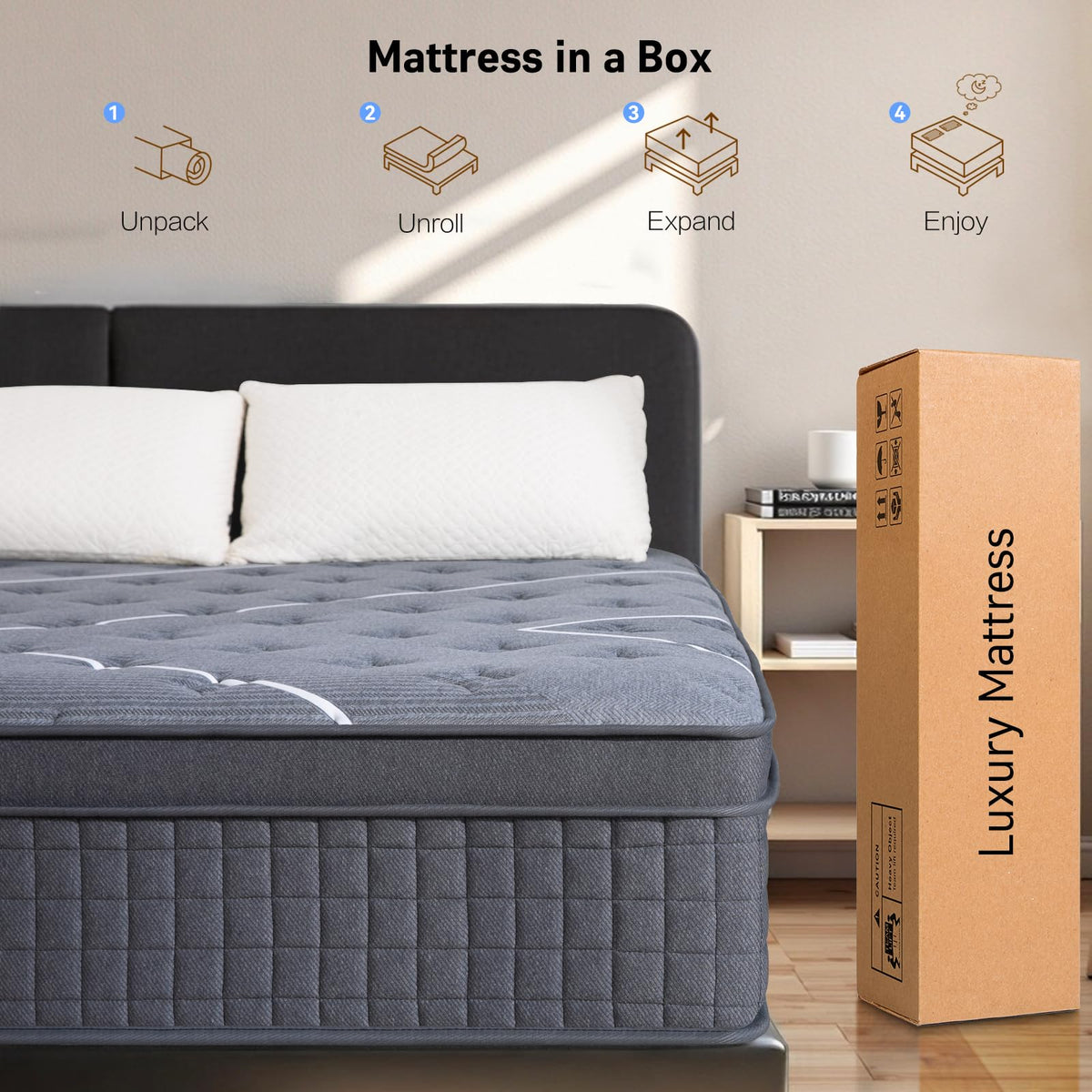 Full Size 12 Inch Gel Memory Foam Pocket Spring Mattress A4587