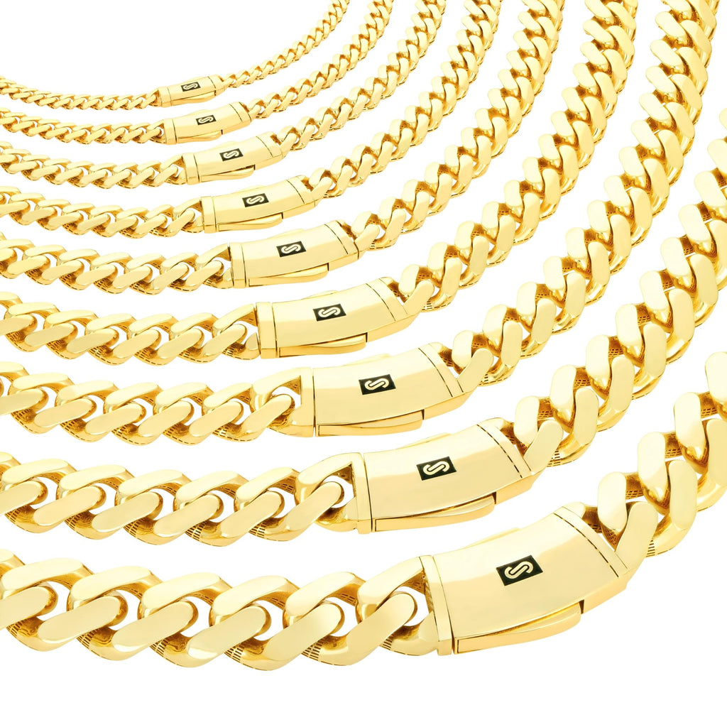 10k Yellow Gold Cuban Link Chain Necklace S726