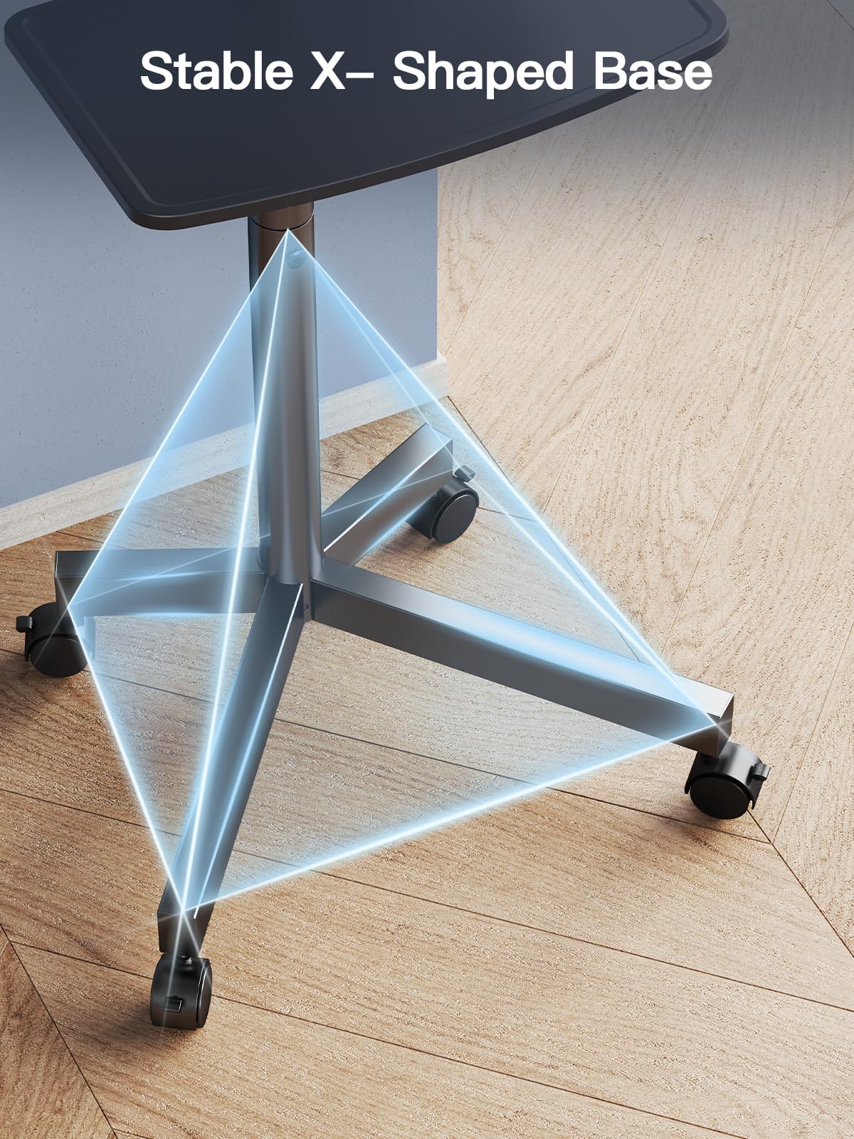 Rolling TV Stand on Wheels for 23-65 Inch TVs, Tilt Mobile TV Cart Holds up to 99 lbs with Adjustable Height Shelf O582