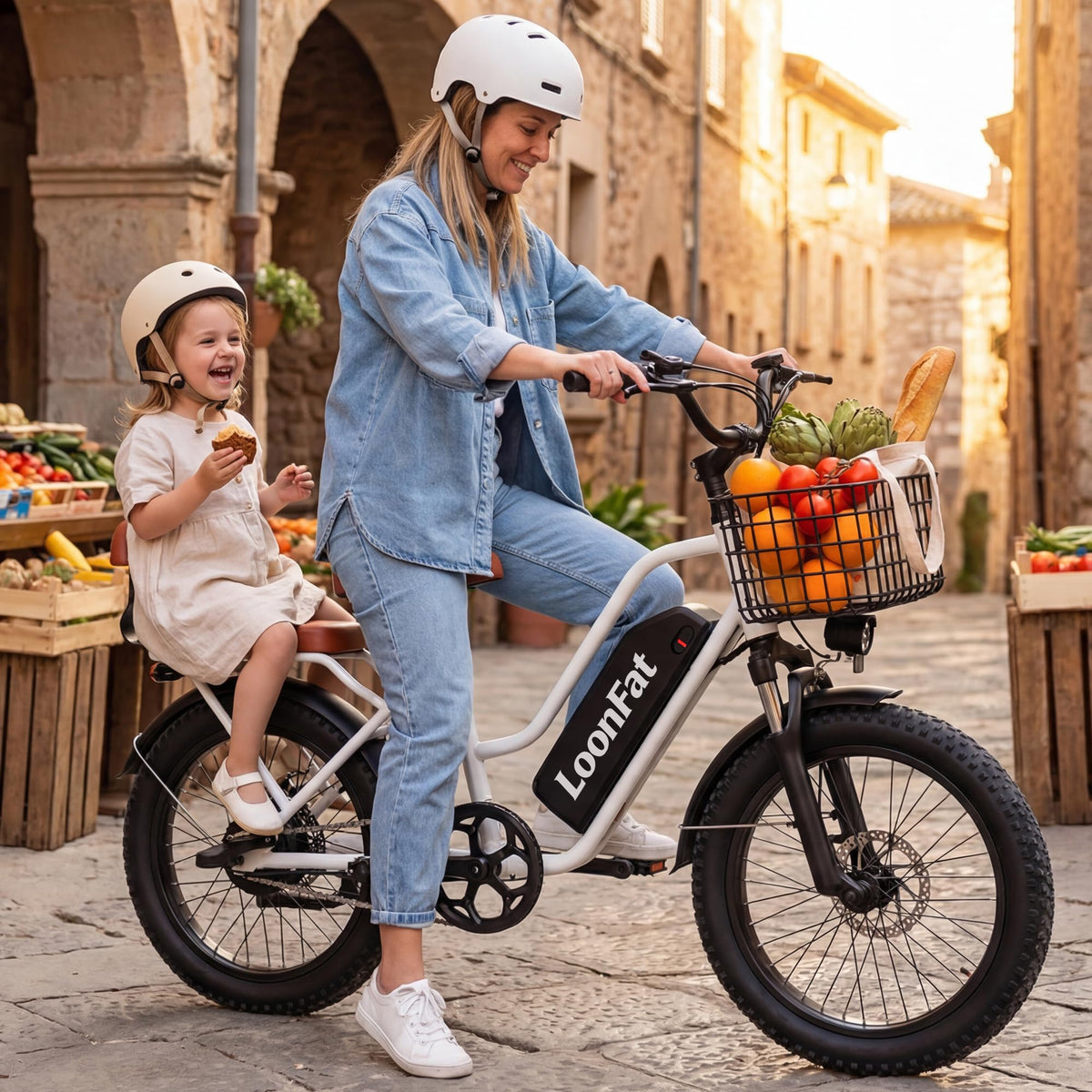 1000W 48V 13Ah Electric Bicycle with Rear Seat and Front Basket J953