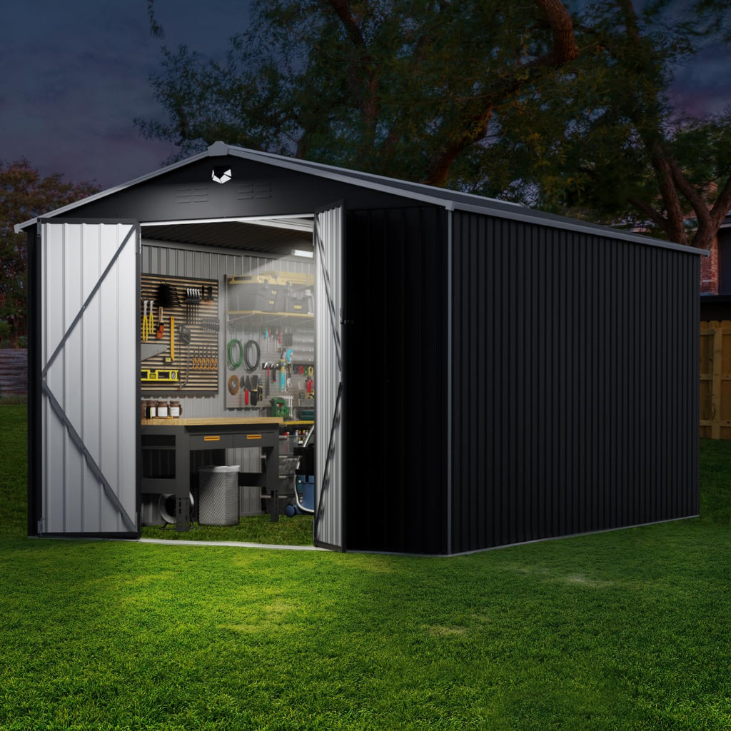 10x14 Metal Storage Shed with Lockable Doors R69567