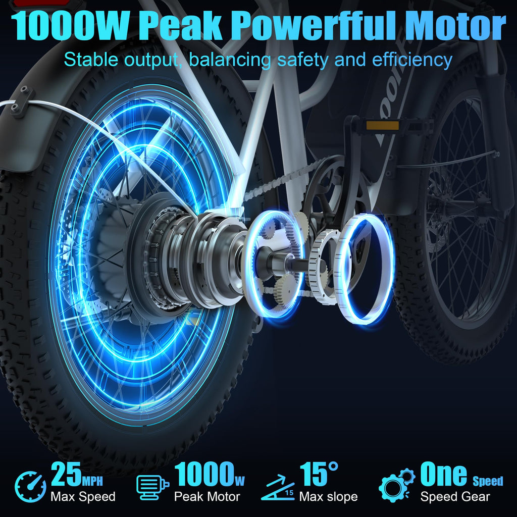 1000W 48V 13Ah Electric Bicycle with Rear Seat and Front Basket J953