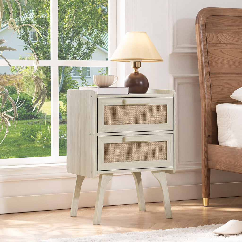Rattan Night Stand with 2 Drawers F429