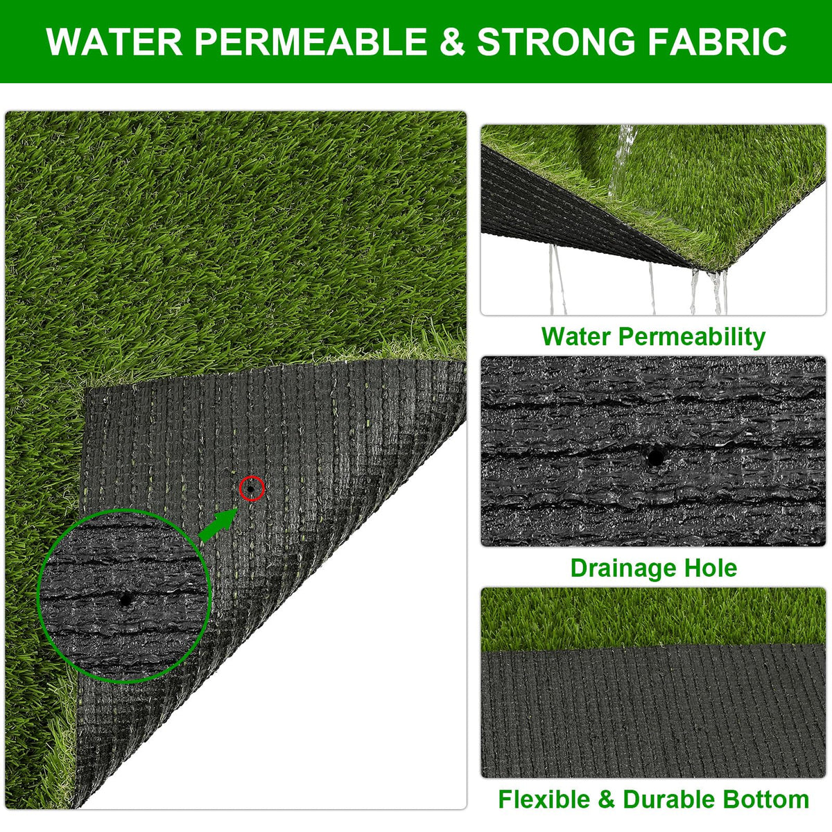 20x25 inches Artificial Grass Pad with Drainage Holes T93564