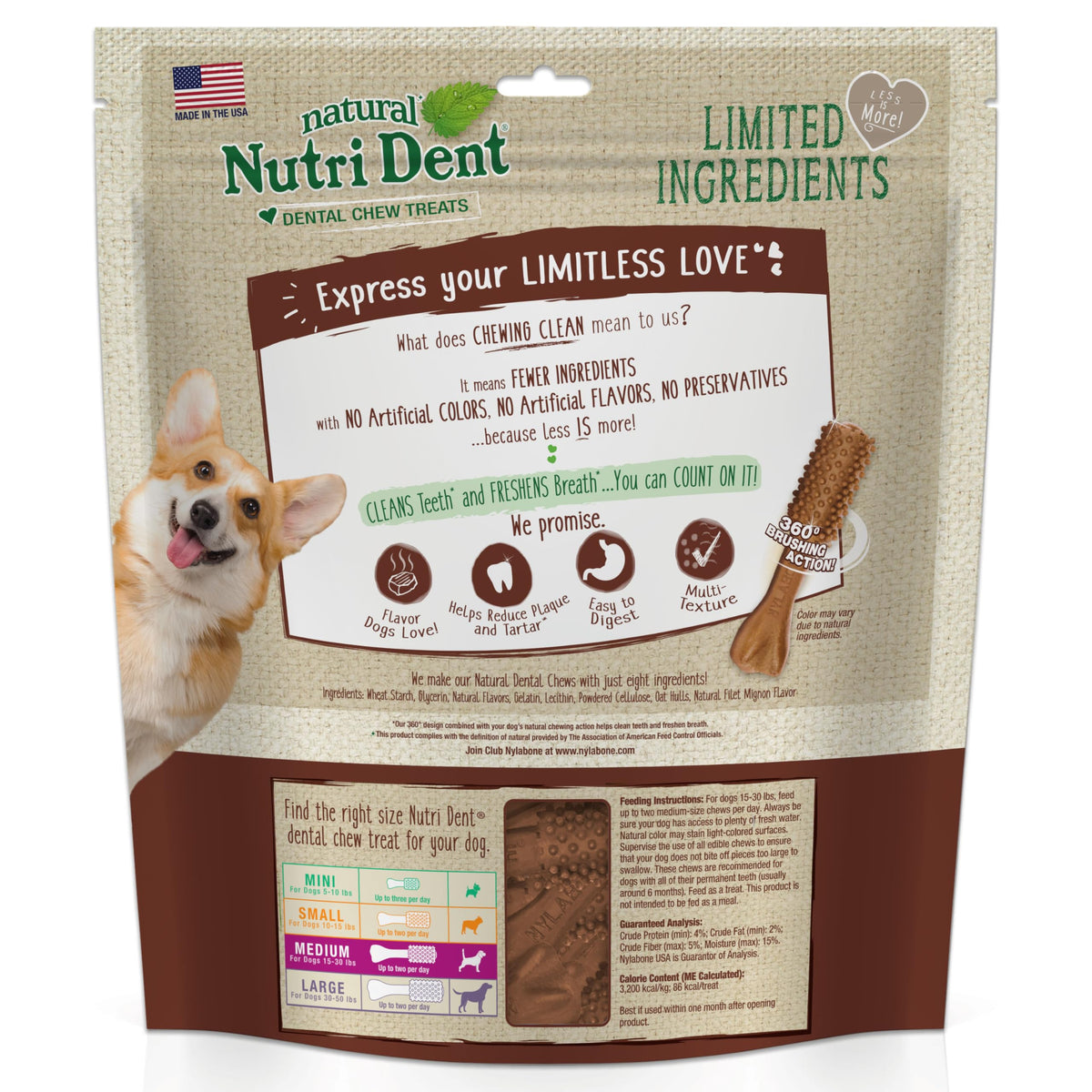 Filet Mignon Flavor Dog Dental Treats 40 Count U3484