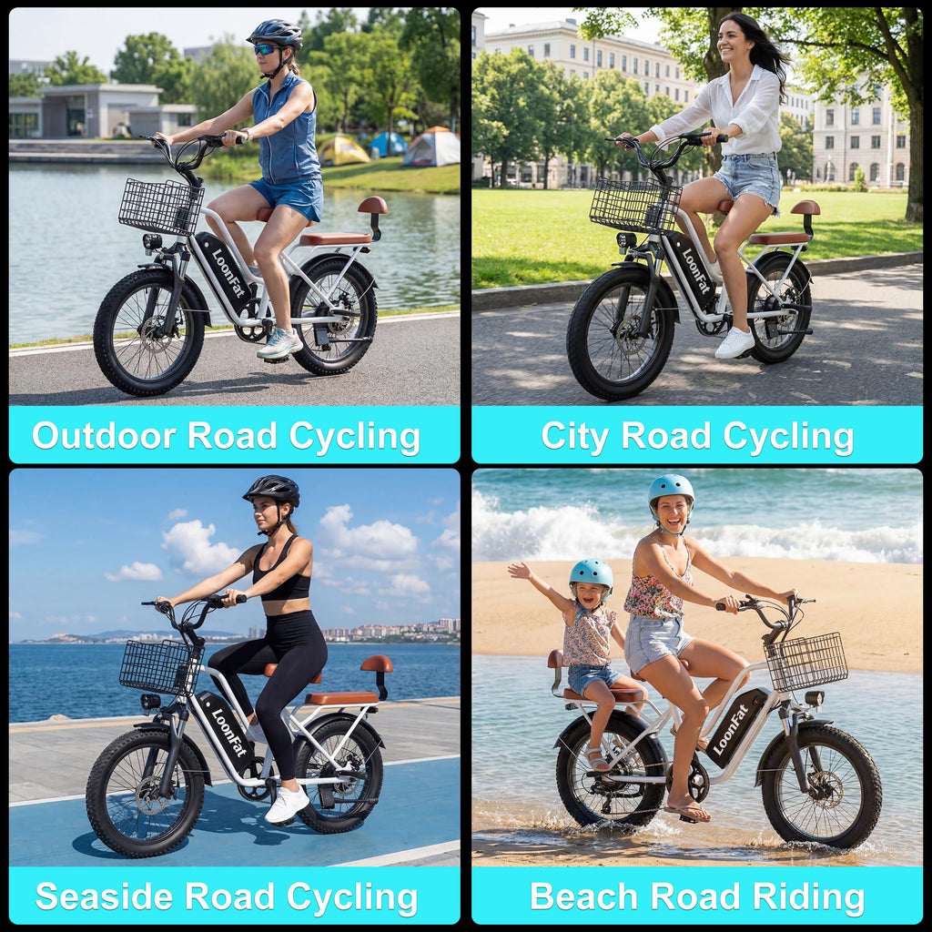 1000W 48V 13Ah Electric Bicycle with Rear Seat and Front Basket J953