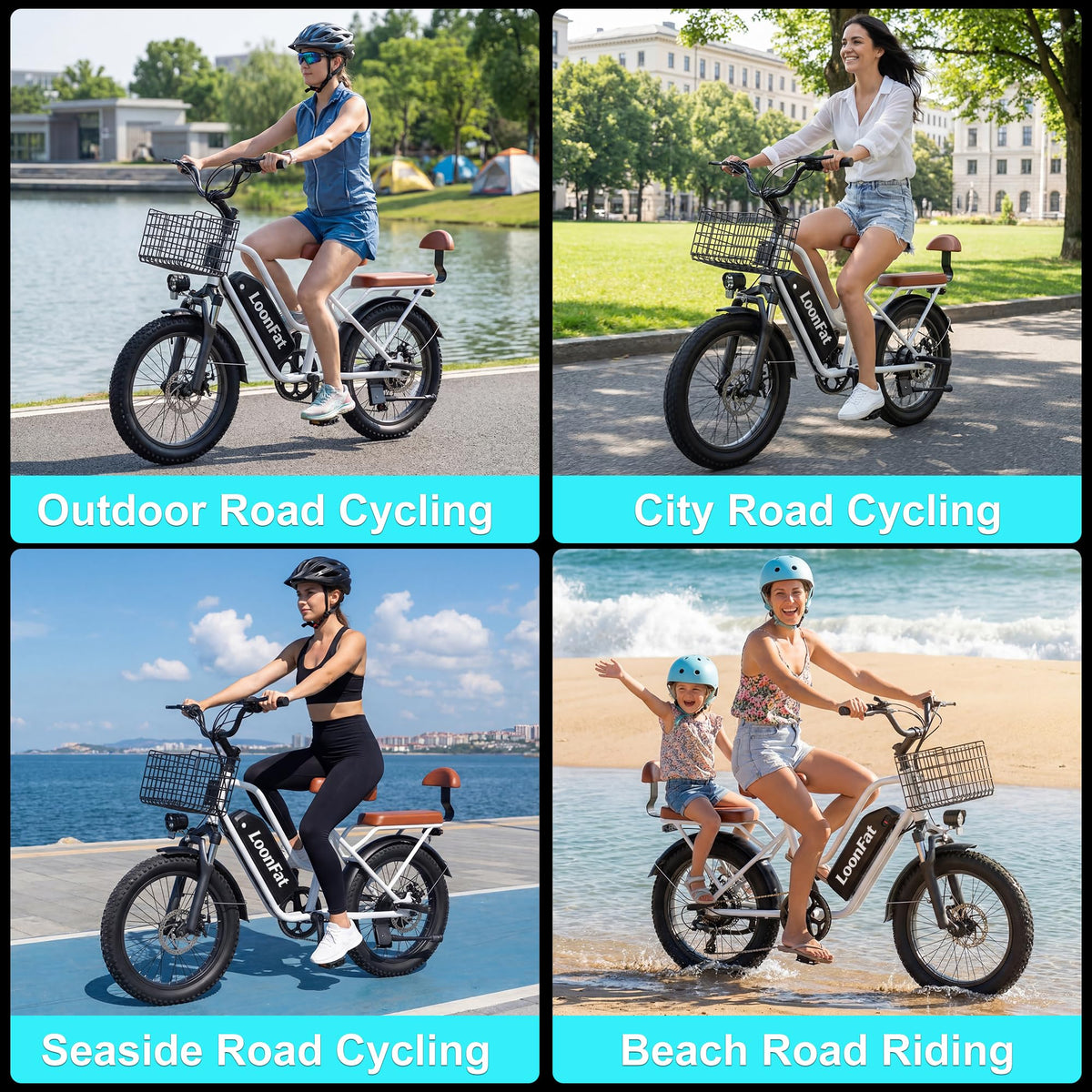 1000W 48V 13Ah Electric Bicycle with Rear Seat and Front Basket J953
