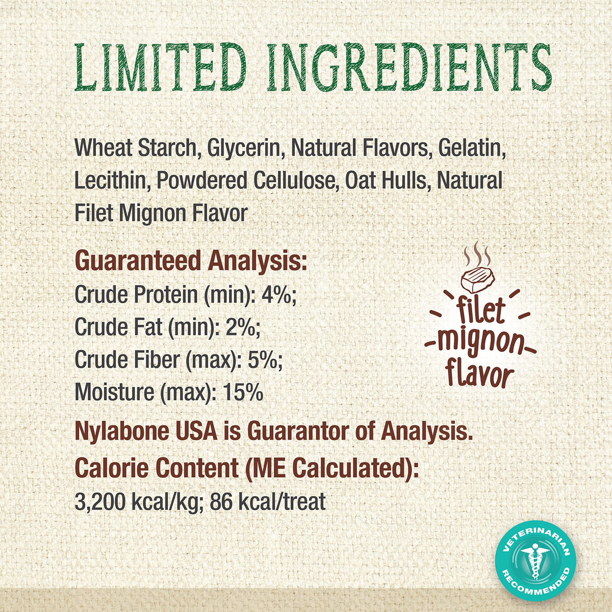 Filet Mignon Flavor Dog Dental Treats 40 Count U3484