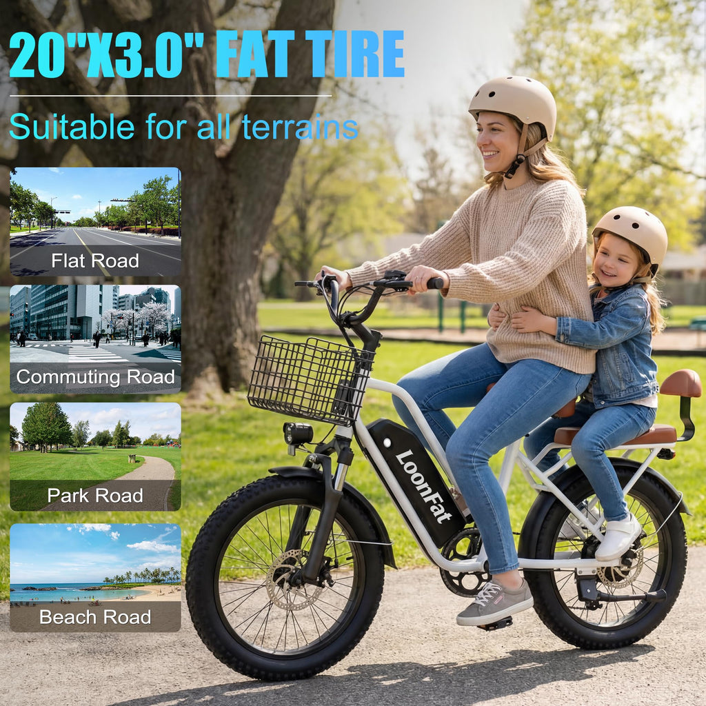 1000W 48V 13Ah Electric Bicycle with Rear Seat and Front Basket J953