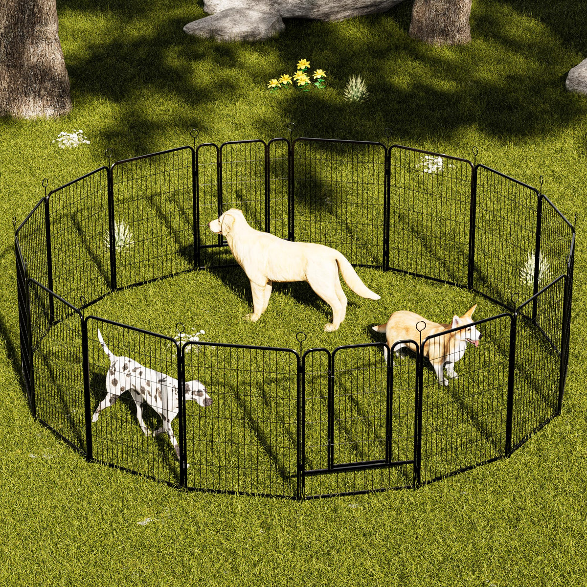 16-Panel Heavy-Duty Metal Dog Playpen Z199